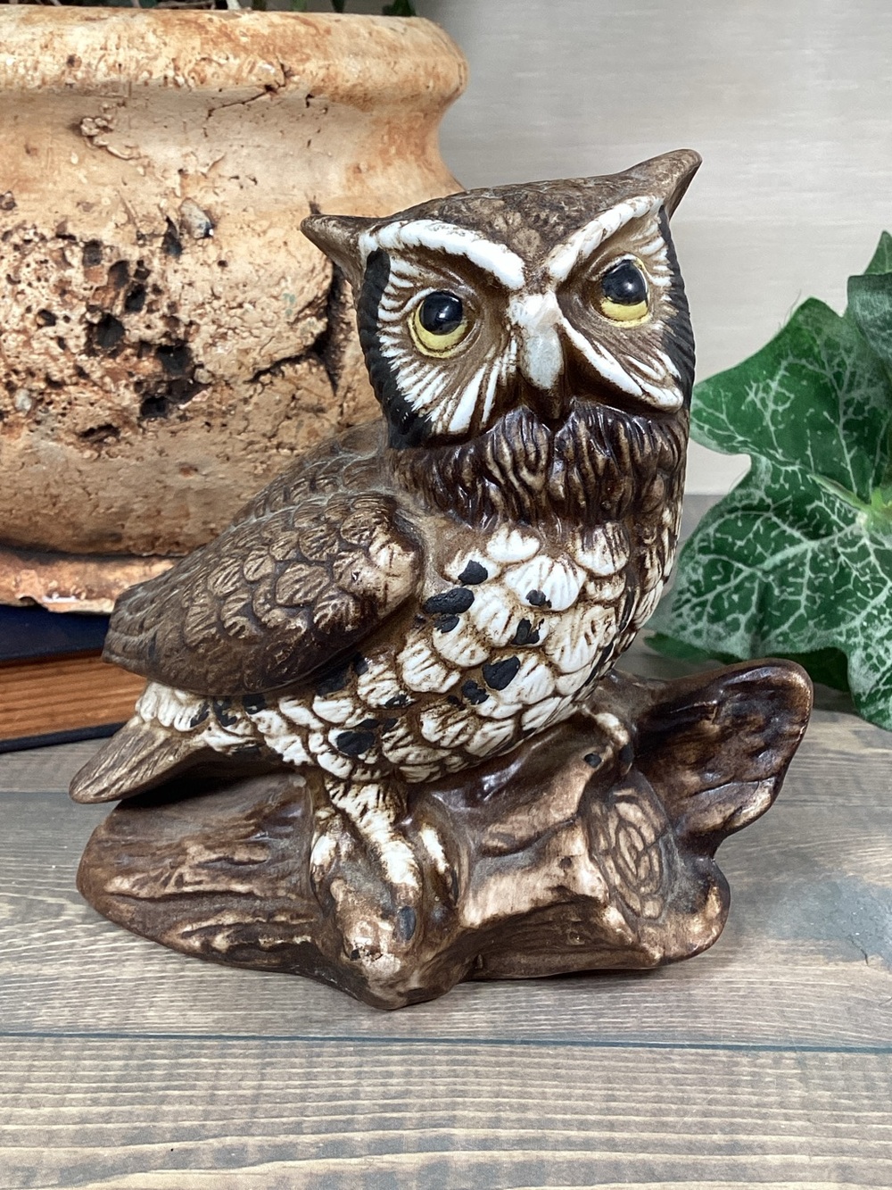 Vintage Homco Ceramic Owl Figurine #1114